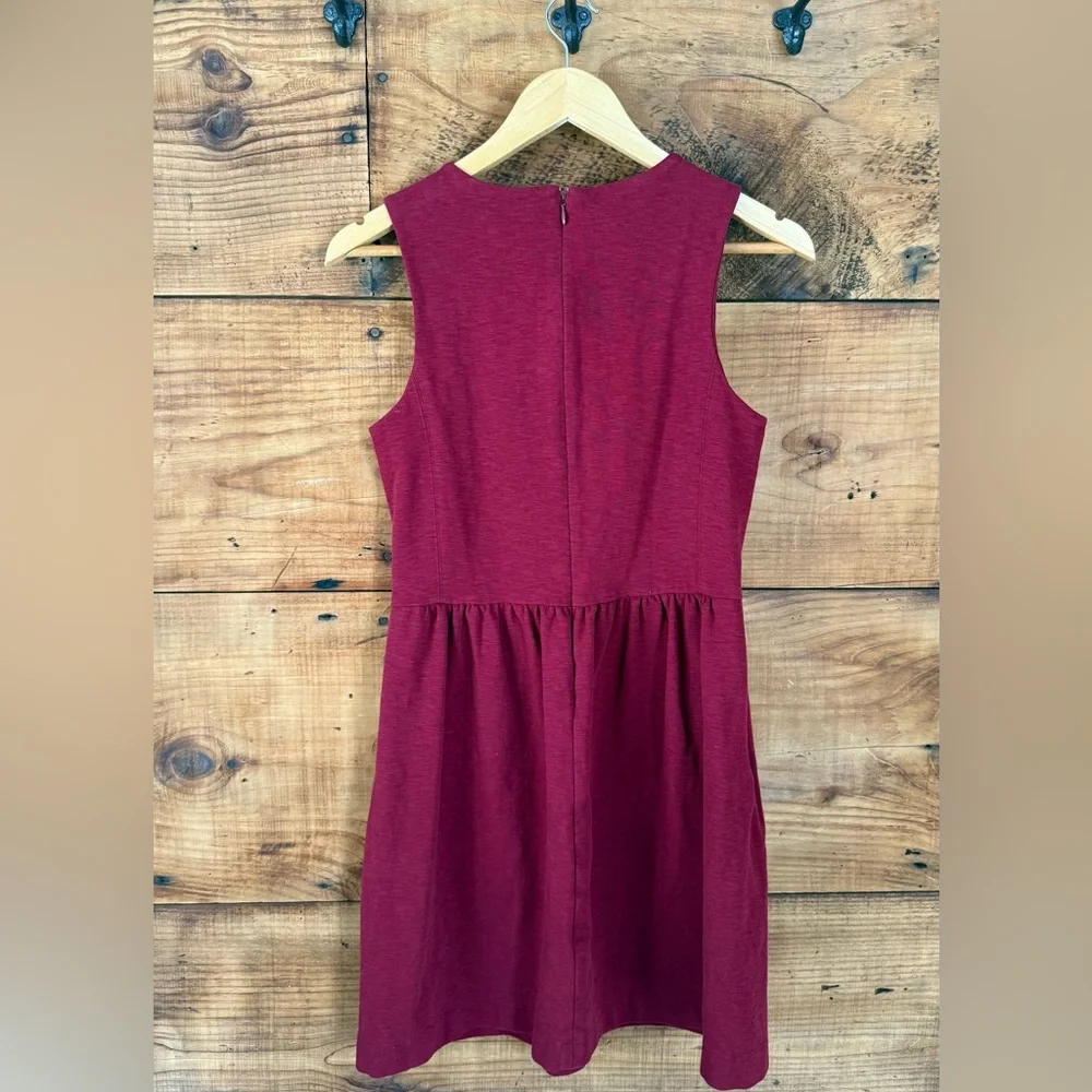 JCrew Burgundy Knit Dress w/ Pockets - Size Small - Picture 2 of 6